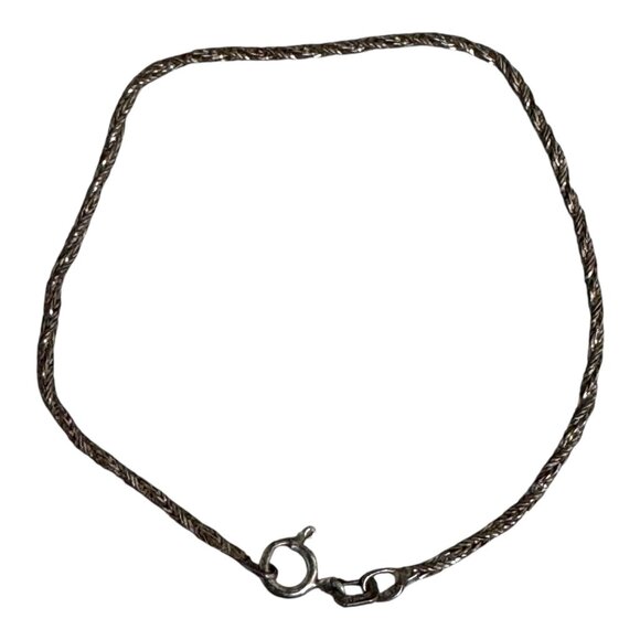 Vintage Petite Sterling Silver Twisted Rope Chain Bracelet 7” Italy 925 Estate - Picture 3 of 7